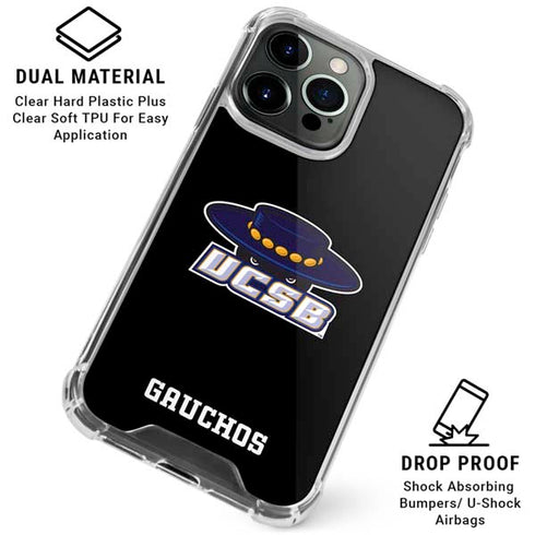 University of California-Santa Barbara UCSB Gauchos Black iPhone 16 Pro Clear Case